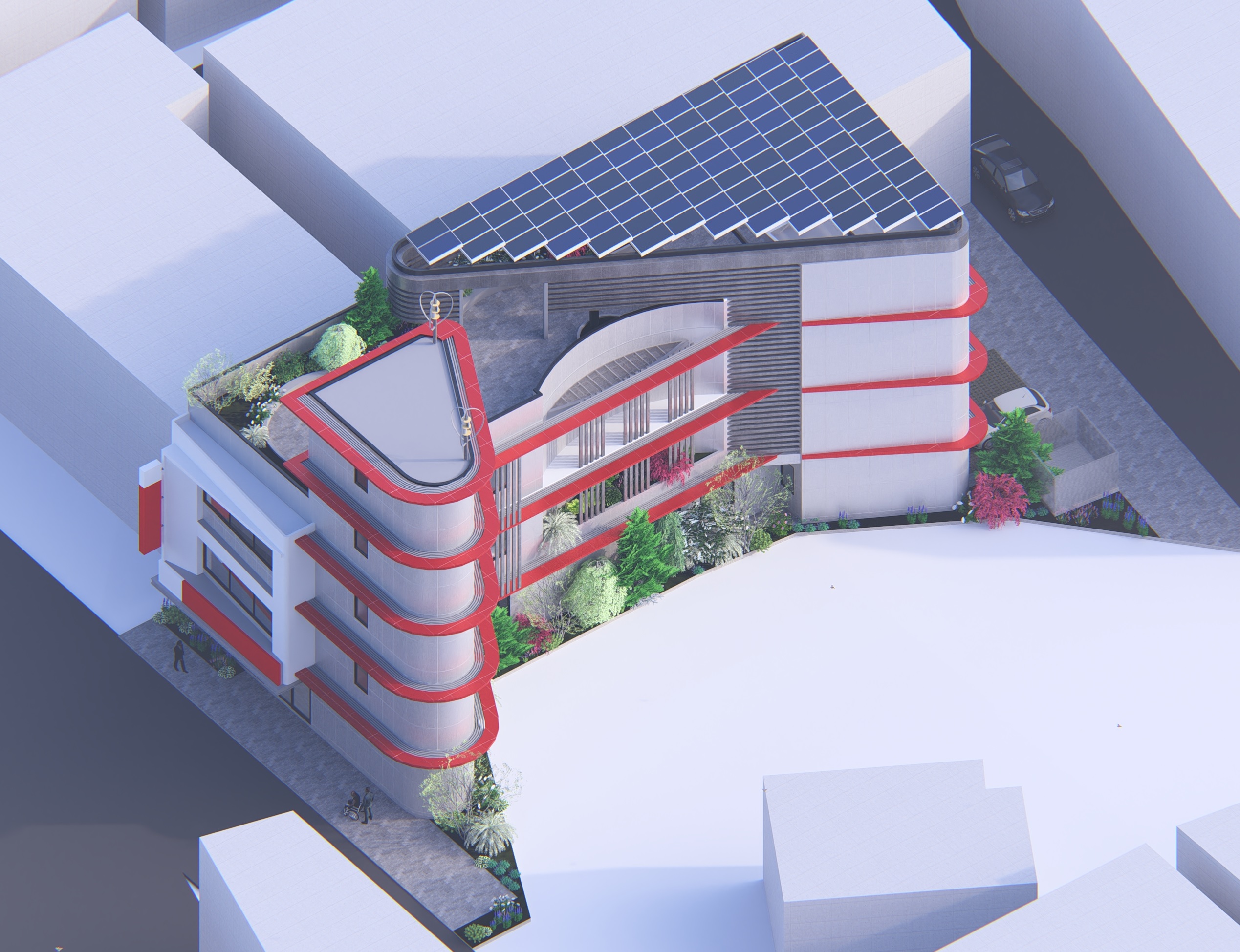 華南銀行獲獎設計模型—「高雄桂林分行大樓新建工程-被動式建築的實踐」。